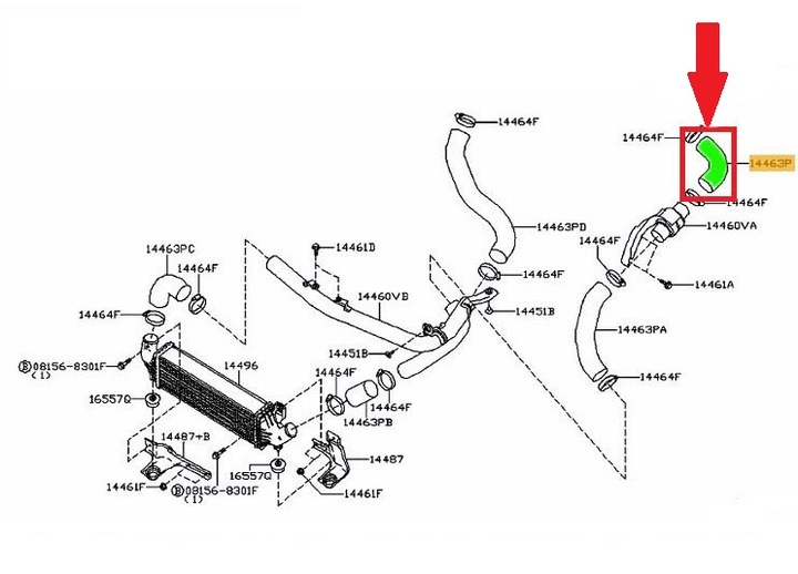 TUBE JUNCTION PIPE TURBO RADIATOR NISSAN PRIMERA 1.9 DCI photo 6 - milautoparts-fr.ukrlive.com