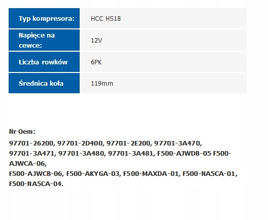 COMPRESSOR AIR CONDITIONER HYUNDAI TRAJET CRDI 24M GW photo 3 - milautoparts-fr.ukrlive.com