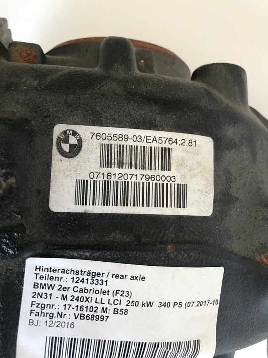 BMW 1 2 3 4 F20 F22 F30 F32 F34 F36 DIFFERENTIAL photo 2 - milautoparts-fr.ukrlive.com