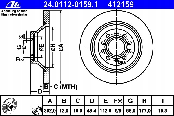 ATE DISQUES ARRIÈRE AUDI A6 C6 302MM INTEGRAL photo 2 - milautoparts-fr.ukrlive.com