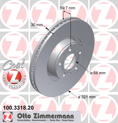 ZIMMERMANN DISQUES AVANT AUDI A8 D3 04-10 321MM photo 3 - milautoparts-fr.ukrlive.com