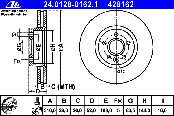 ATE DISQUES AVANT FORD S-MAX GALAXY 316MM photo 3 - milautoparts-fr.ukrlive.com