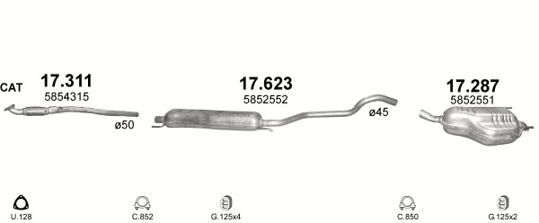 POLMOSTROW POT D'ÉCHAPEMENT CENTRAL OPEL MERIVA A 1,6/1,8 16V photo 3 - milautoparts-fr.ukrlive.com