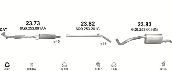 POLMOSTROW POT D'ÉCHAPEMENT CENTRAL VW LUPO/AROSA 1,0/1,4 97-04 photo 5 - milautoparts-fr.ukrlive.com