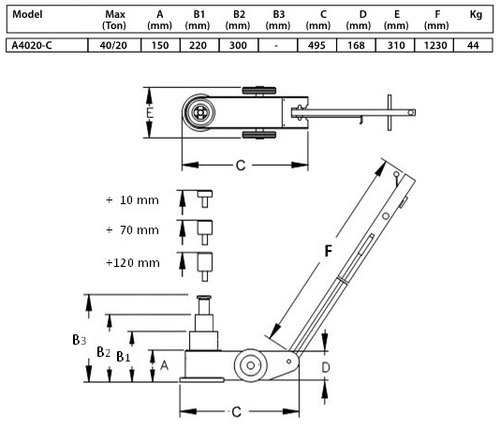 PNEUMATIC LIFT DEVICE COMPAC A4020-C (40/20 TON) photo 5 - milautoparts-fr.ukrlive.com