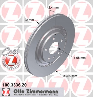 ZIMMERMANN DISQUES ARRIÈRE AUDI A6 C6 S6 5.2 330MM KRK photo 2 - milautoparts-fr.ukrlive.com