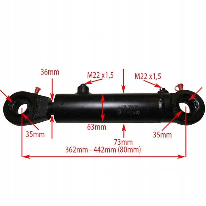 SHOCK-ABSORBER HYDRAULIC CYLINDER PISTON SKOK 80 2-STR photo 2 - milautoparts-fr.ukrlive.com