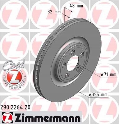 ZIMMERMANN DISCS FRONT JAGUAR XJ XK S-TYPE 355MM photo 2 - milautoparts-fr.ukrlive.com