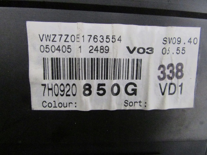 фото №5, Приборы 7h0920850g vw transporter t5 05r европа