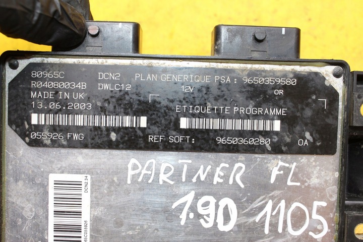 фото №6, Блок управления компьютер partner fl 1.9d 9650360280