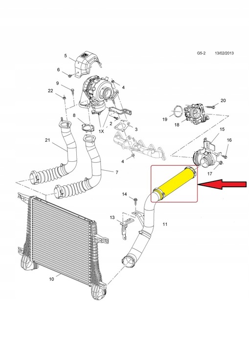 фото №5, Труба шланг дросельної заслінки chevrolet captiva 2.2 d cdti