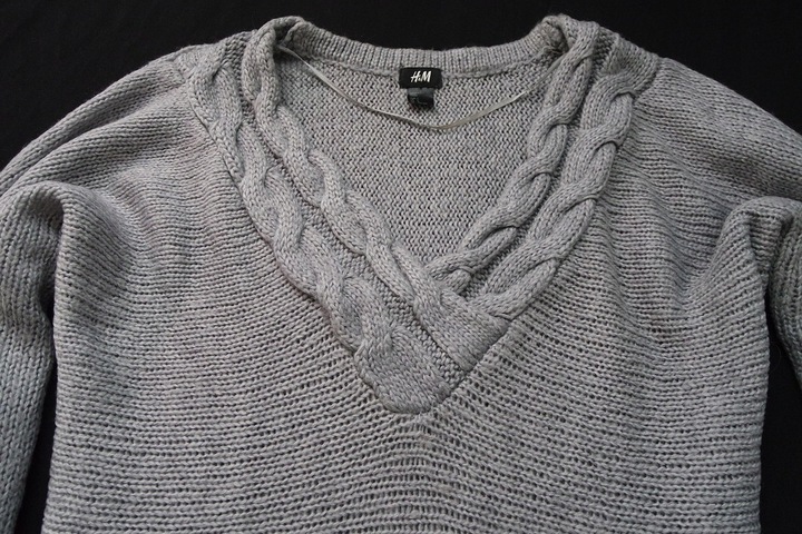 H&M sweter sweterek szary WEŁNA modny_____40/L 9812250094 Odzież Damska Swetry OZ