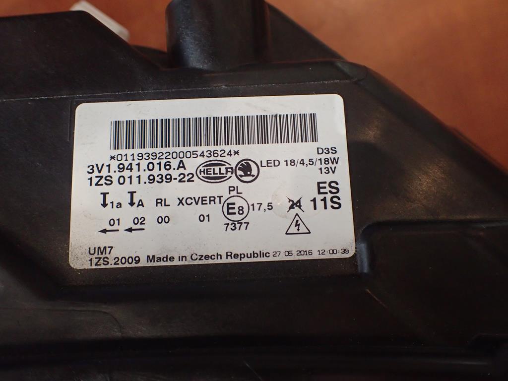 фото №5, Лампа перед правая skoda superb iii bi-xenon skr