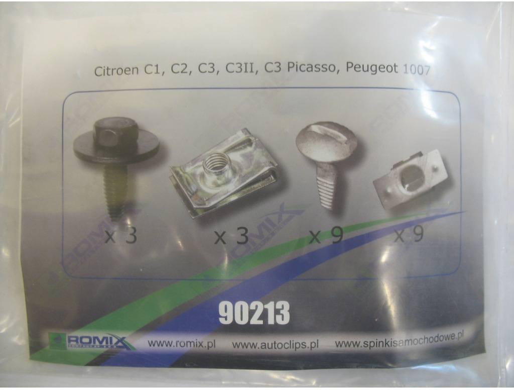 фото №1, Citroen c1 c2 c3 i ii клипсы do защита двигателя kpl