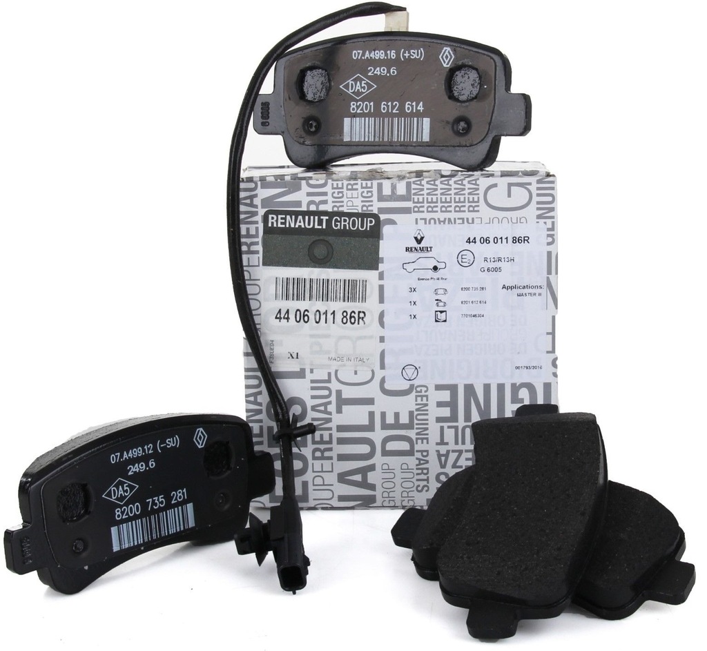 фото №1, Гальмівні колодки гальмівні задня aso renault master iii 2.3dci оригінал renault orginał