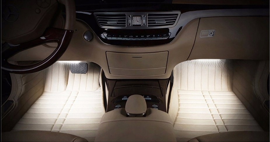 Підсвітка освітлення салону кабіни автомобіль стрічка молдинг led rgb 4x12 Зі Шроту