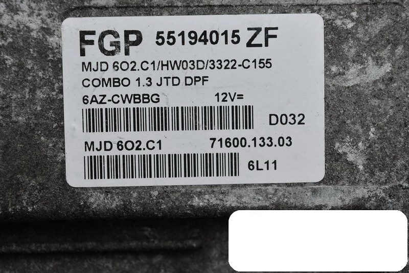 фото №3, Бортовой компьютер opel combo 1.3cdti 55194015 zf