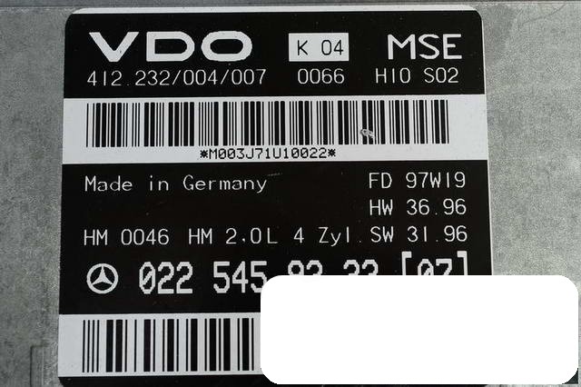 фото №5, Бортовий комп'ютер mercedes w203 w208 0225459232 07 | gw fv