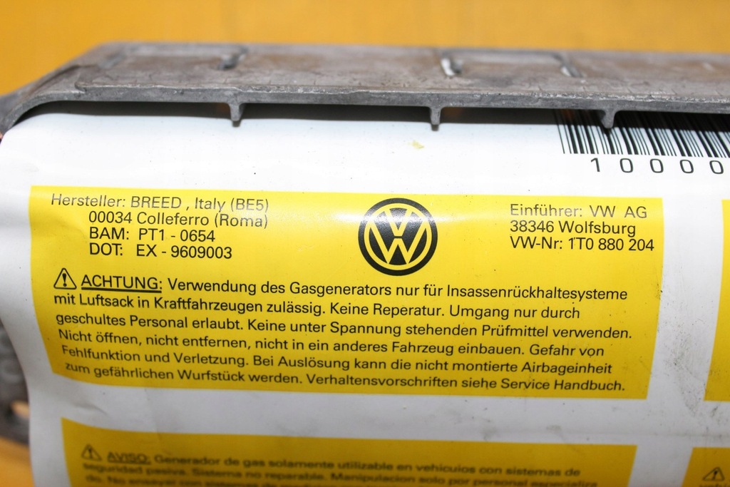 фото №7, Подушка пасажира vw touran 1t0880204