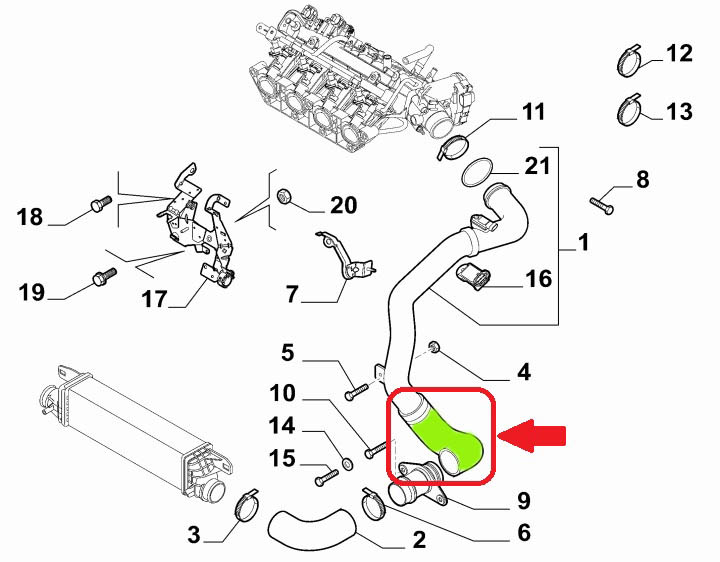 фото №9, Шланг інтеркулер alfa romeo giulietta 50530225