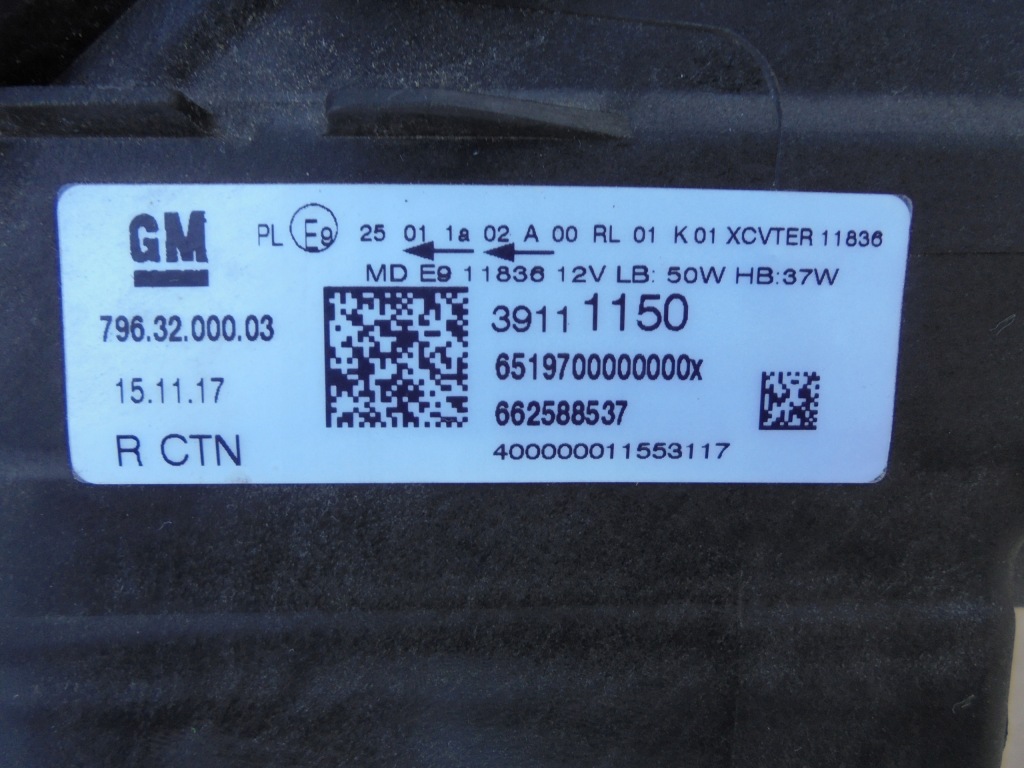 Лампа opel astra k v права led перед передня Оригінал