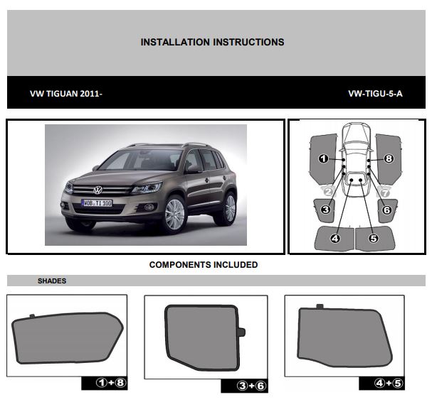 фото №15, Шторки солнечные vw tiguan 2008-2016 защита шторка солнцезащитные