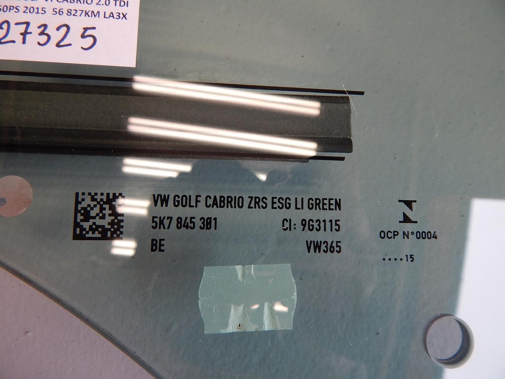 фото №4, Vw golf vi скло лівий задня cabrio 15r. 5k7845301