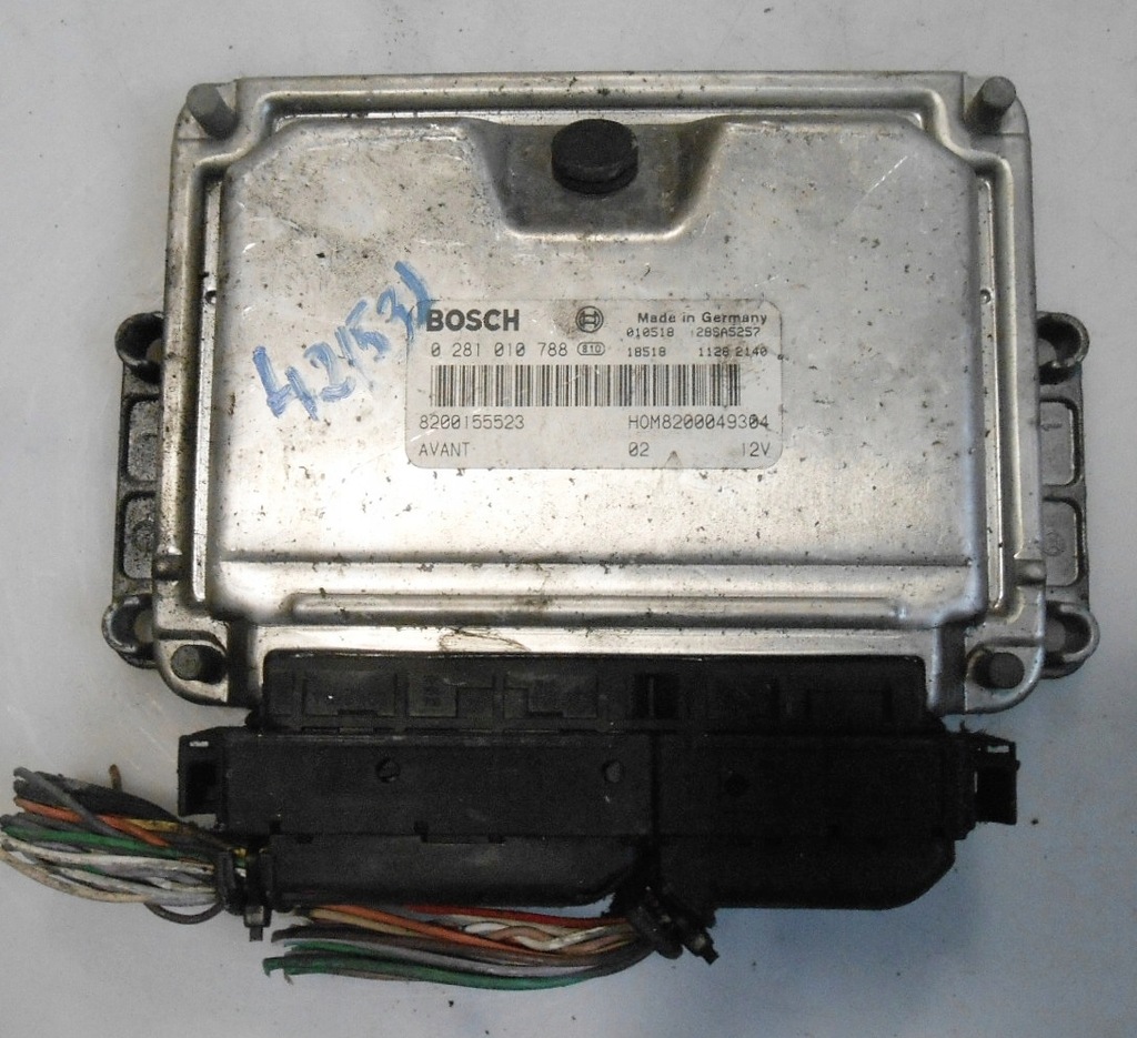 фото №1, Clio ii 1,9dti бортовой компьютер 0281010788 8200049304